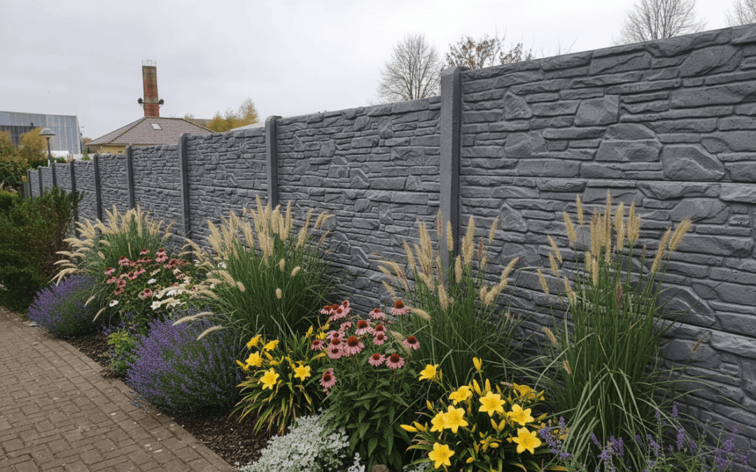 Pflanzen am Betonzaun