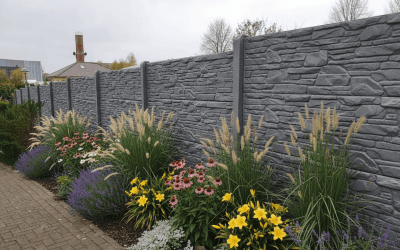 Pflanzen am Betonzaun