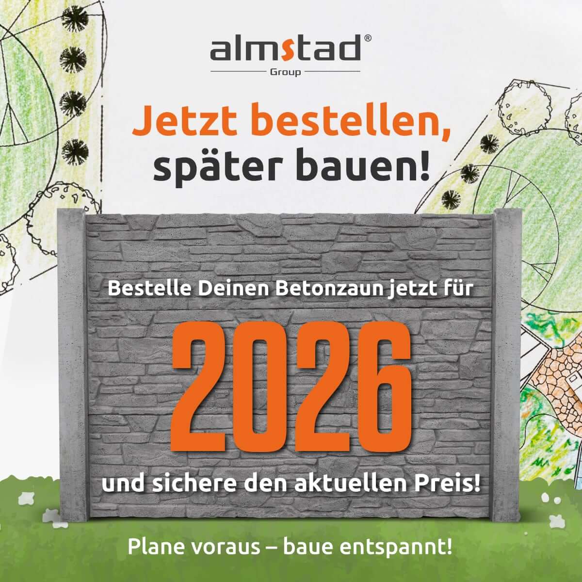 Betonzaun 2026 jetzt zum Preis von heute sichern.